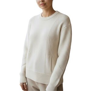 Kit and Ace Ash Merino Wool Crewneck Sweater Cream Wool Knit Sz XS/S